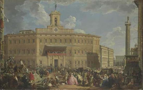 The Lottery at Palazzo Montecitorio, Giovanni Paolo Pannini